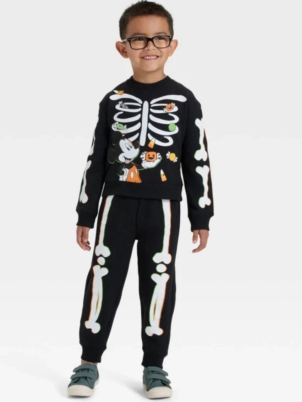Disney Mickey Mouse Halloween Toddler 18M Fleece Sweatshirt Pants Set Black